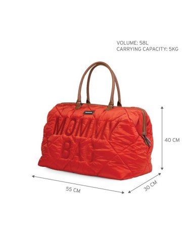 Bolsa Mommy Bag Acolchada de Childhome Acolchado Rojo